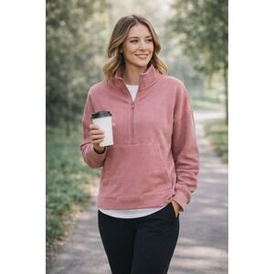 90 Degree by Reflex Half Zip Sweatshirt Women's XL Cozy Athleisure Pullover